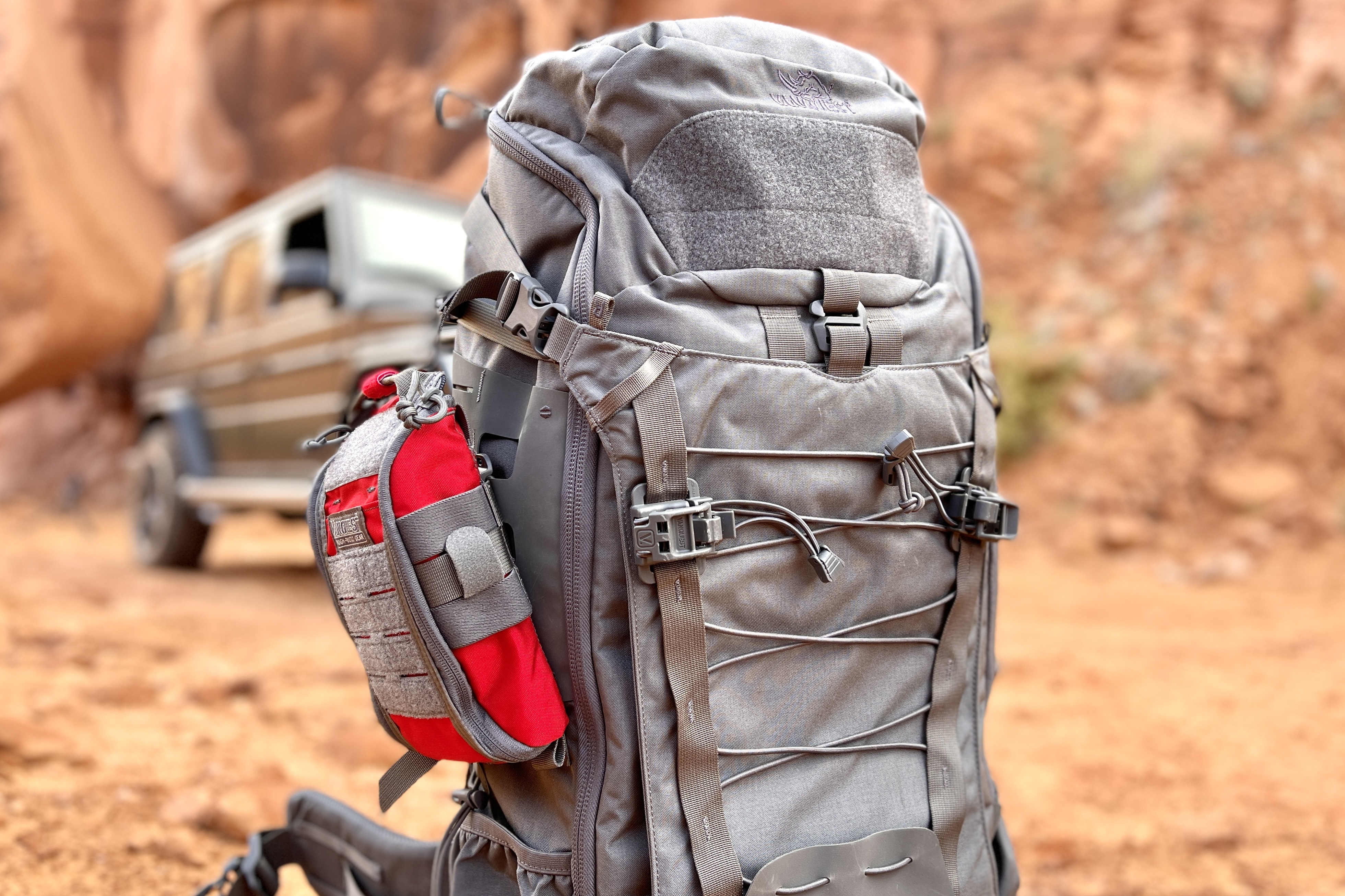 MARKHOR-45 internal frame pack with FATPack 5x8 medical pouch.
